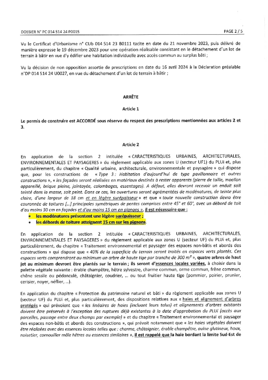 Arrêté Accord avec prescriptions – PC 014 514 24 P0009 - page 2